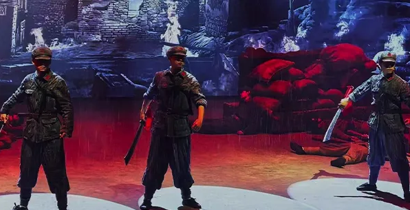 少林小龙武校学生倾情参演大型红色沉浸式英雄史诗《大别山战将》